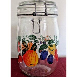 Vintage Le Parfait Super 32oz Glass Preserving Jar Made in France Wire Bail Lid